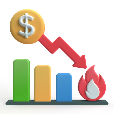 Economic Crisis  3D Icon