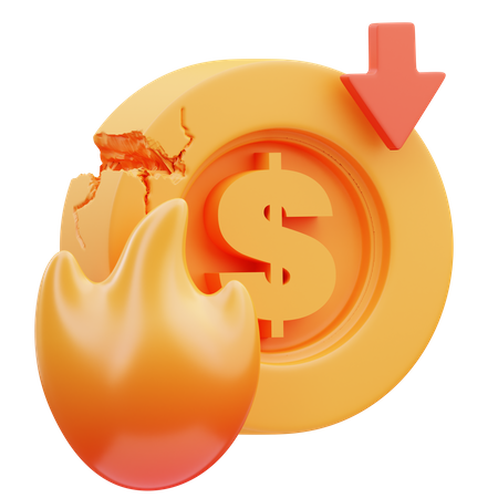 Economic Down  3D Icon