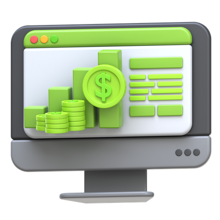 Economic Online Course  3D Icon