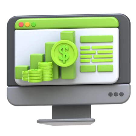 Economic Online Course  3D Icon