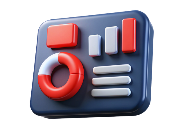 Economic Report  3D Icon