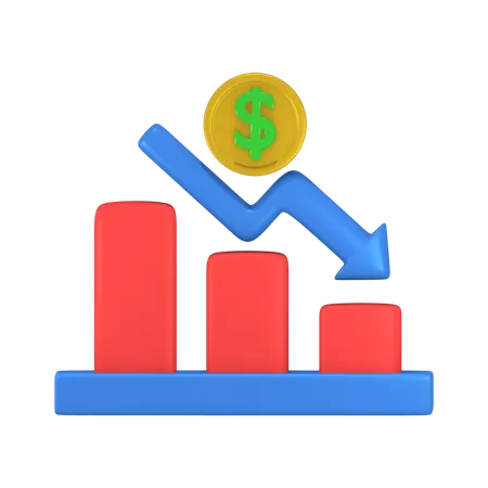 Économie en baisse  3D Illustration