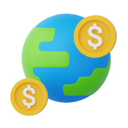 Économie mondiale  3D Icon