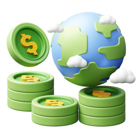 Économie mondiale  3D Icon