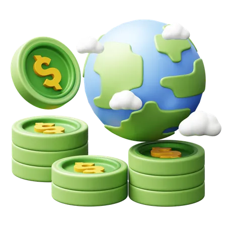 Économie mondiale  3D Icon