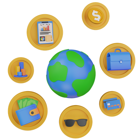 Économie mondiale  3D Icon