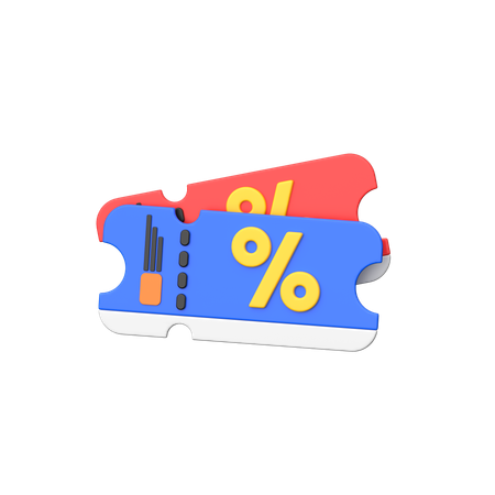Economizar cupons depende da porcentagem de compra.  3D Icon