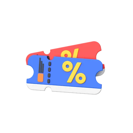 Economizar cupons depende da porcentagem de compra.  3D Icon