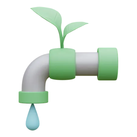 Torneira Ecologica Ilustracao Do Icone 3 D De Economia De Agua 3D Icon