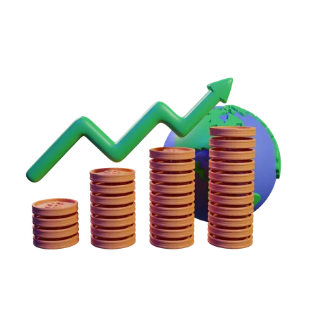 Economy 3 D Icon Render Isolated 3D Illustration