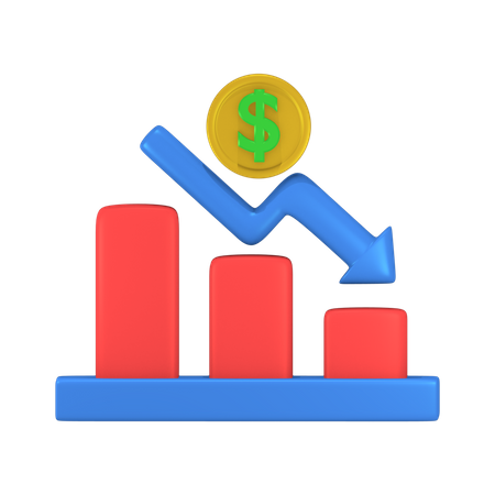 Economy down  3D Illustration