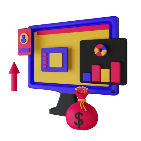 Economy Growth 3 D Icon Contains PNG BLEND GLTF And OBJ Files 3D Icon