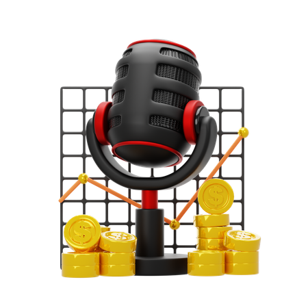 Economy Podcast  3D Icon