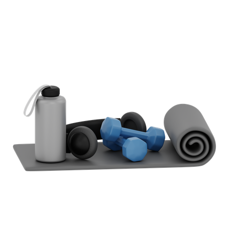 Bouteille d'écouteurs et matelas  3D Icon