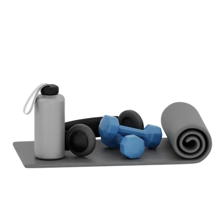 Bouteille d'écouteurs et matelas  3D Icon