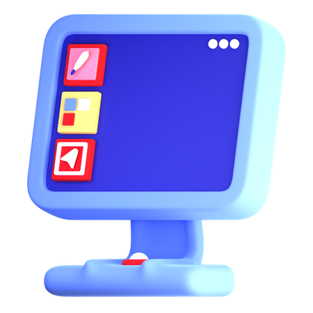 Écran de conception et de développement de wireframe 3D Icon