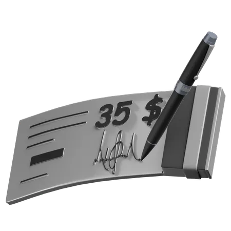 Écrire un chèque  3D Icon