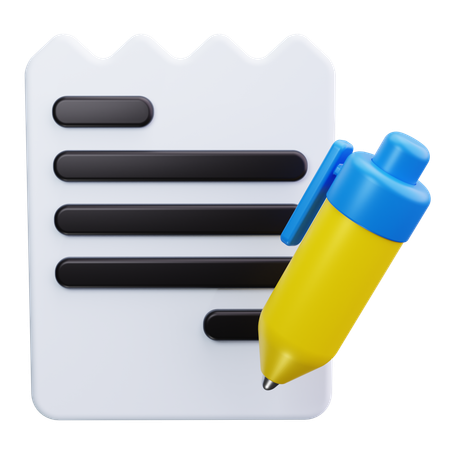 Écrire des notes  3D Icon