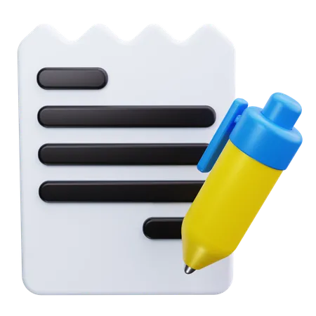 Écrire des notes  3D Icon