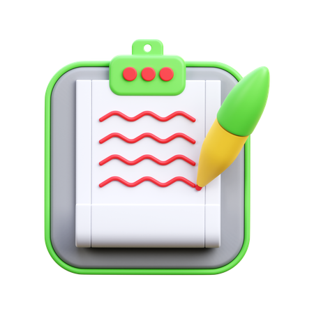 Écrire des notes  3D Icon