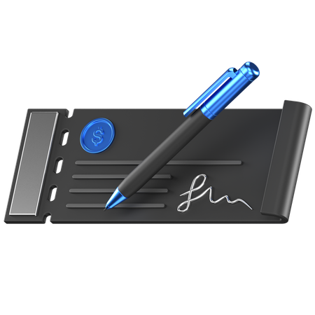 Écrire un chèque  3D Icon