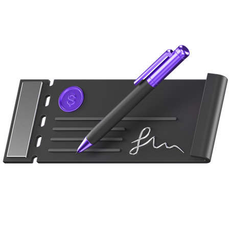 Écrire un chèque  3D Icon