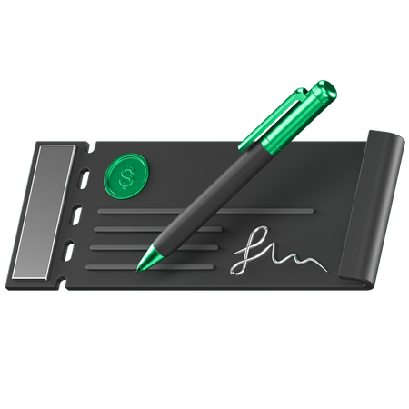 Écrire un chèque  3D Icon