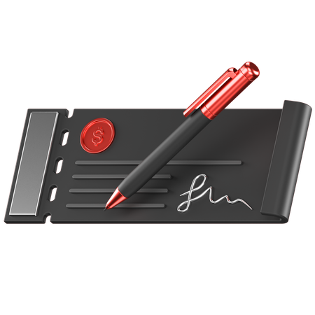 Écrire un chèque  3D Icon