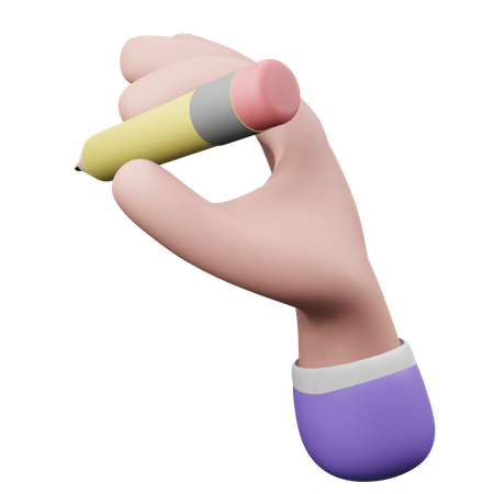Écrire un geste de la main  3D Illustration