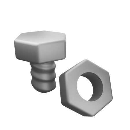 Boulon et écrou  3D Icon