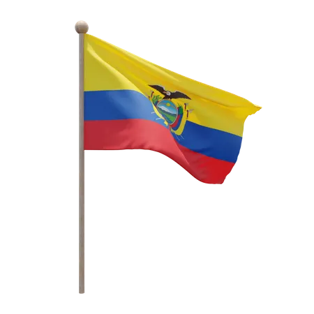 Asta de bandera de ecuador  3D Flag