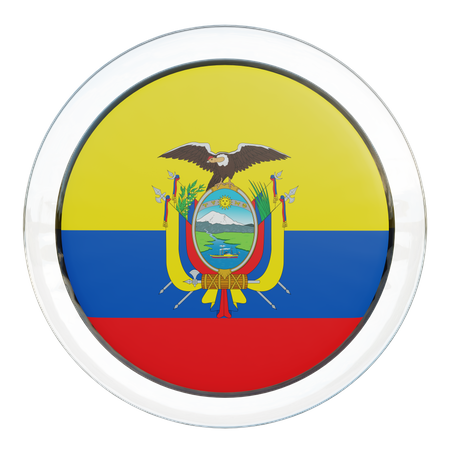 Ecuador Flag Glass 3D Illustration