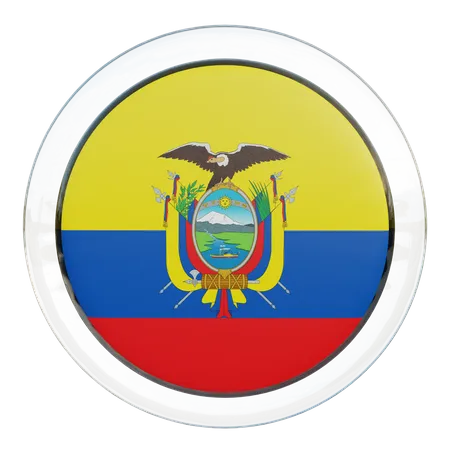 Ecuador Flag Glass 3D Illustration