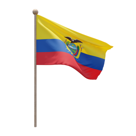 Ecuador Flag Pole  3D Flag