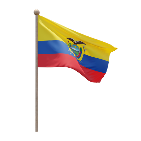 Ecuador Flagpole 3D Illustration