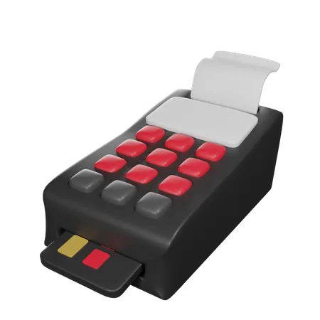 Credit Card Pay Machine In Black And Red Color Black Friday Theme 3D Icon