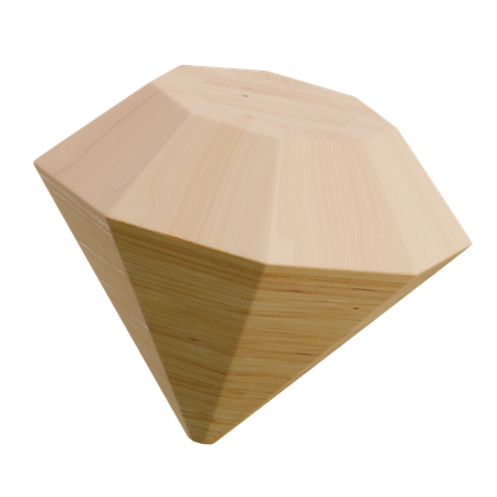 Edelstein aus Holz abstrakt Form  3D Icon