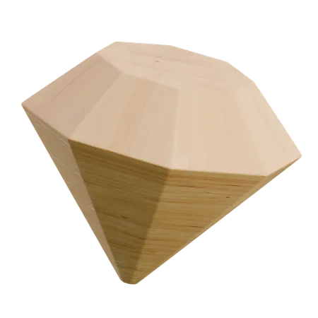 Edelstein aus Holz abstrakt Form  3D Icon