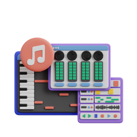 Edición de música  3D Icon