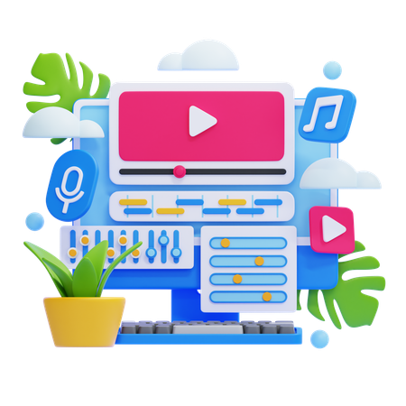Edición de video  3D Icon