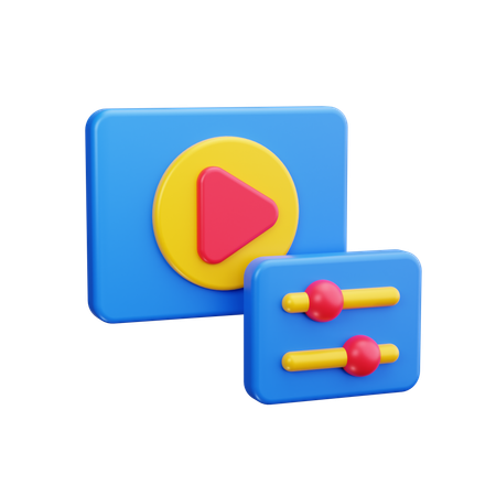 Edición de vídeo  3D Icon