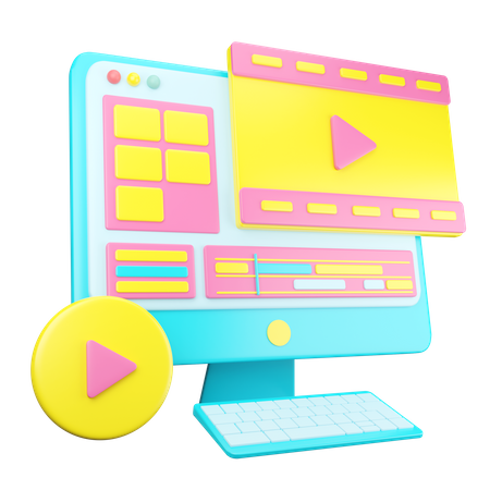 Edición de video  3D Icon