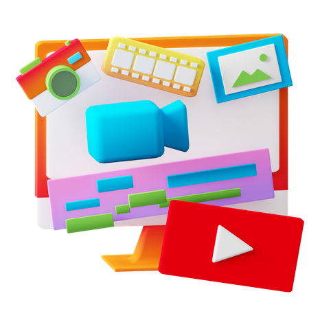 Edición de video  3D Icon