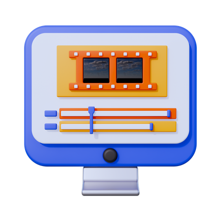 Edición de video  3D Icon
