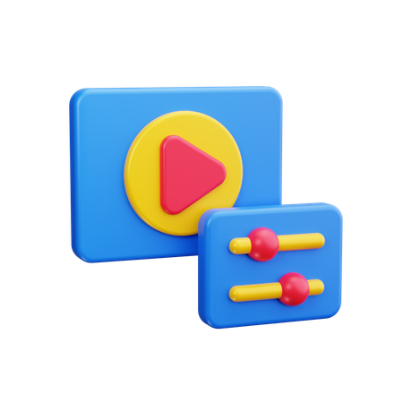 Edición de vídeo  3D Icon