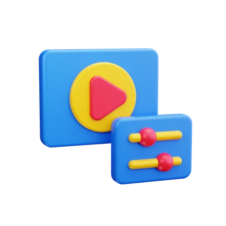 Edición de vídeo  3D Icon