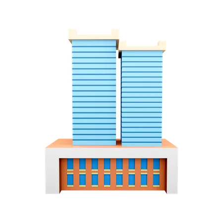 Renderizacao 3 D Icone Exterior Do Edificio Moderno Da Cidade 3 D Renderizar Fachada Do Icone Do Centro De Escritorio 3D Icon