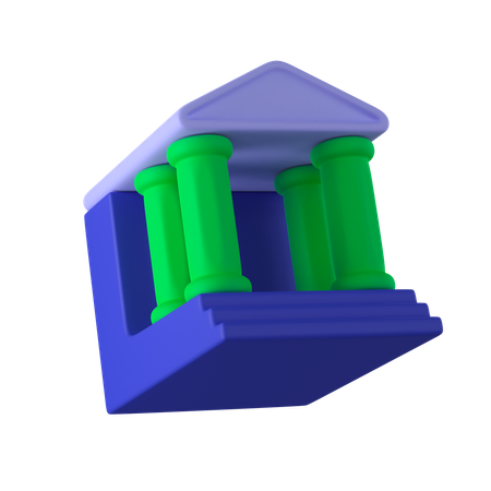 Edificio del banco  3D Icon