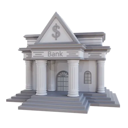 Edificio del banco  3D Icon