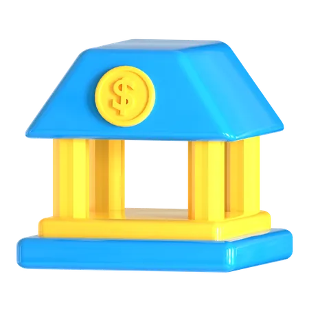 Edificio del banco  3D Icon